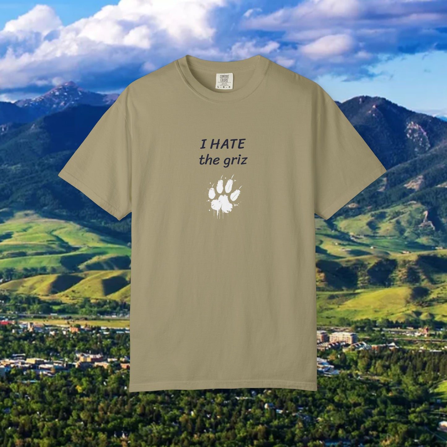 Unisex Garment-Dyed T-Shirt, I HATE the grizzlies, Bobcat Tee, Gift for Cat Fans, Casual Wear, Gameday Shirt