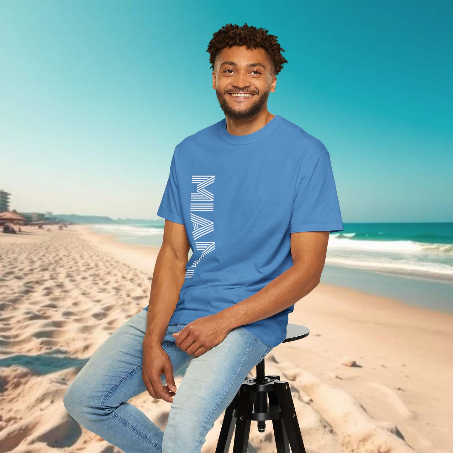 Miami Garment-Dyed T-Shirt - Vibrant Coastal Style, Unisex Summer Tee, Beachwear, Travel Souvenir, Gift for Miami Lovers