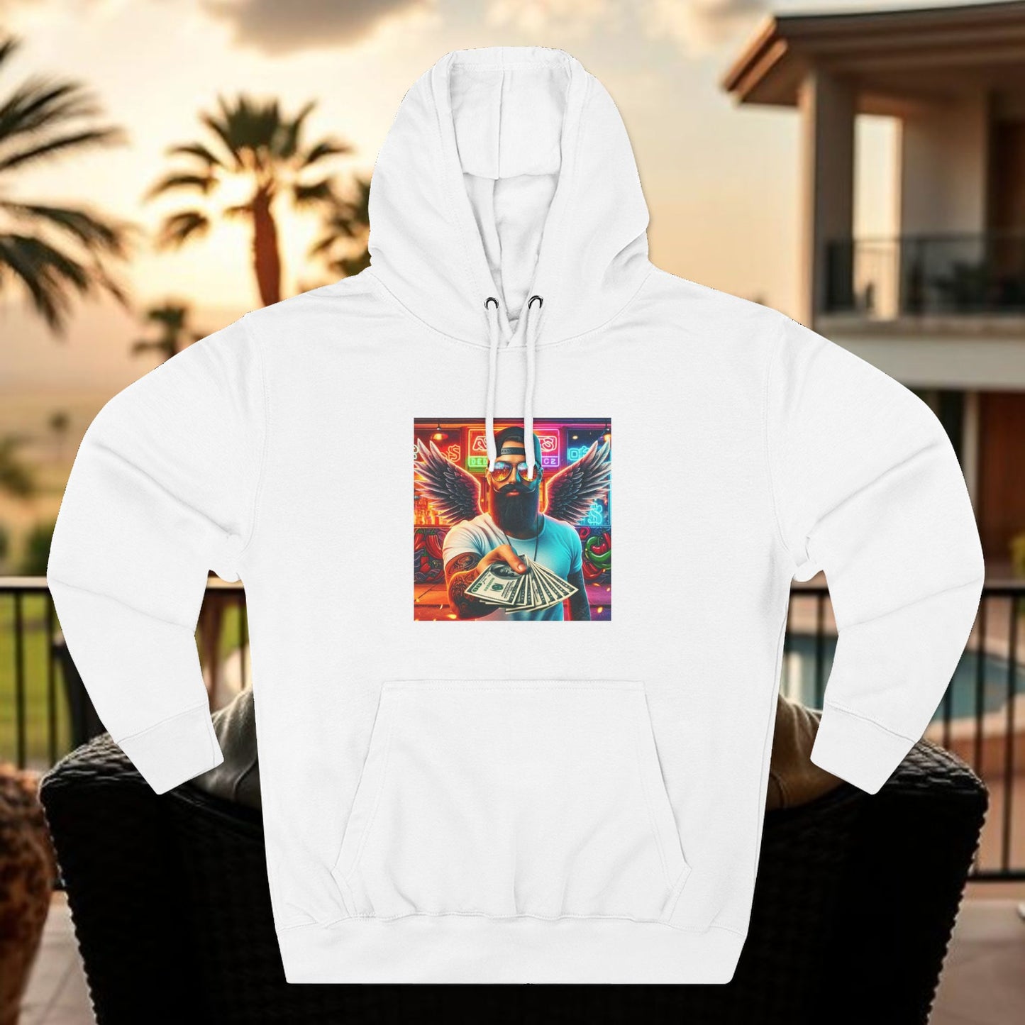 Wing Man "Cash it" Stylish Graphic Hoodie - Edgy Design, Streetwear, Casual Wear, Unique Gift, Fall Fashion