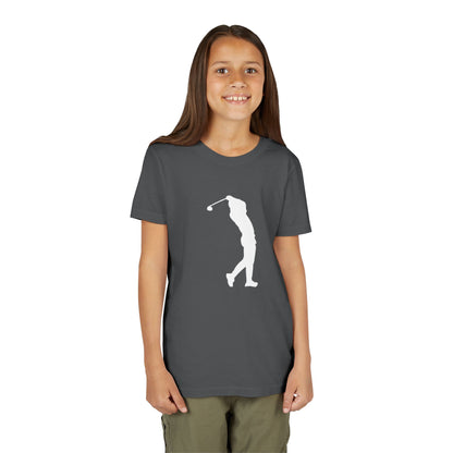 Youth Golf T-Shirt — Silhouette Golfer Short Sleeve Tee