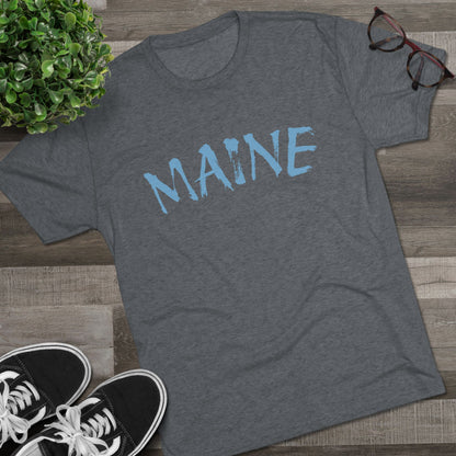 Maine Bear Paw Tee — Coastal State Graphic T-Shirt, Tri-Blend, Ultra Soft T-Shirt, Perfect for Gameday