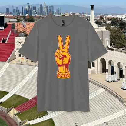 Victory Sign T‑Shirt — Retro Orange & Yellow Graphic Tee