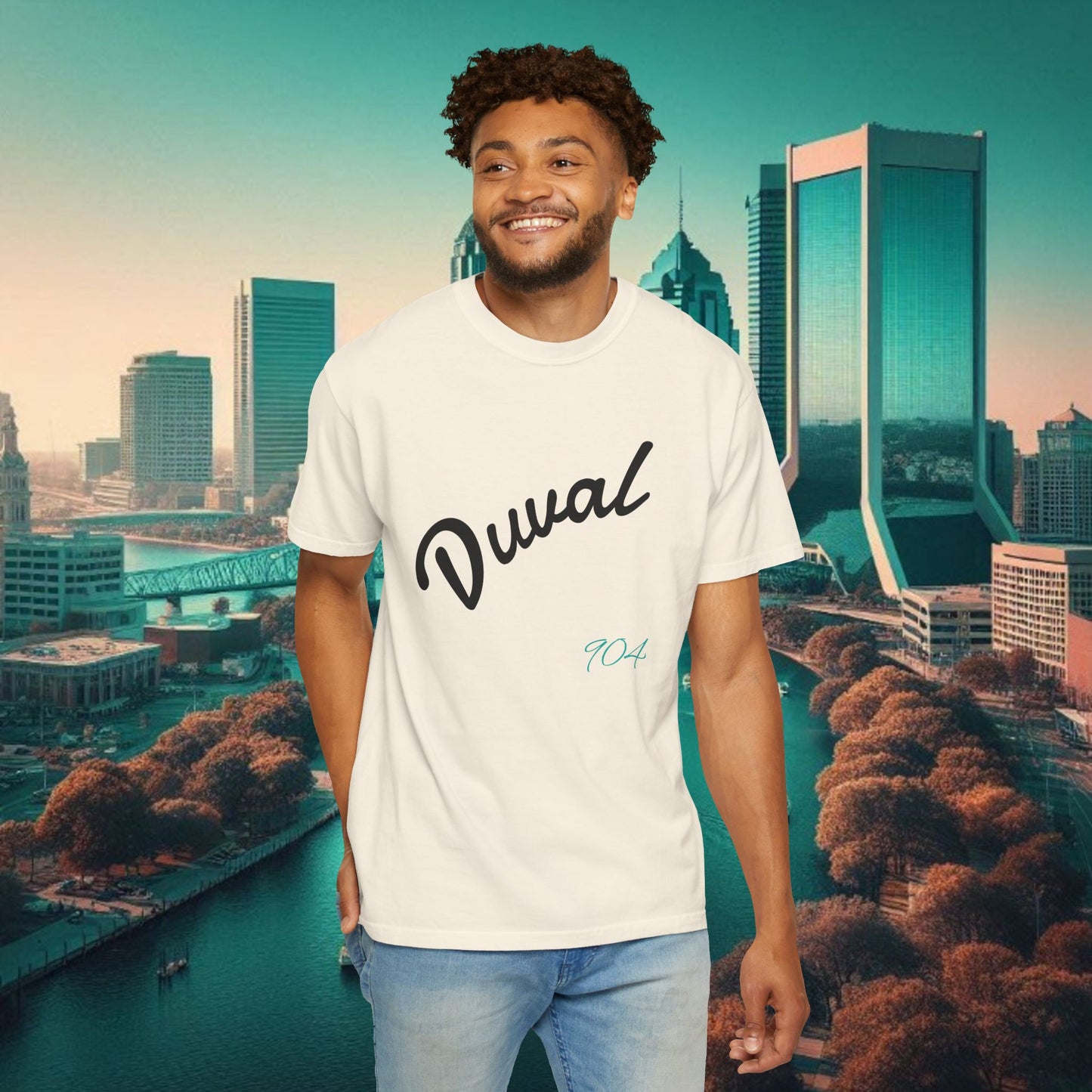 Duval Script T‑Shirt — Jacksonville Retro City Tee, Perfect for Gameday or Everyday Use. Soft style T-Shirt.
