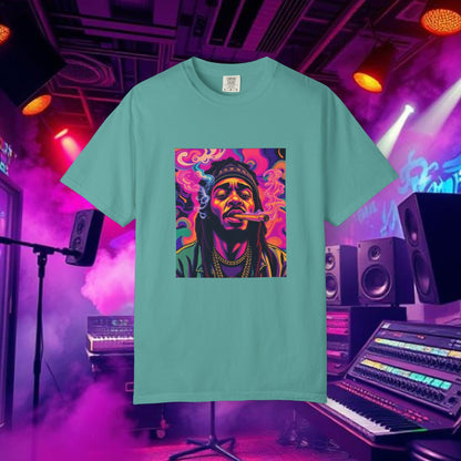 Vibrant Unisex Graphic Tee, Funky Smoke Art Shirt, Casual Streetwear, Gift for Music Lovers, Trendy Summer Top, Unique Festival Wear