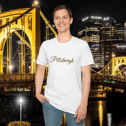 Pittsburgh Softstyle Tee, Unisex Graphic T-Shirt, Casual Wear, Sports Fan Apparel, Gift for Him/Her