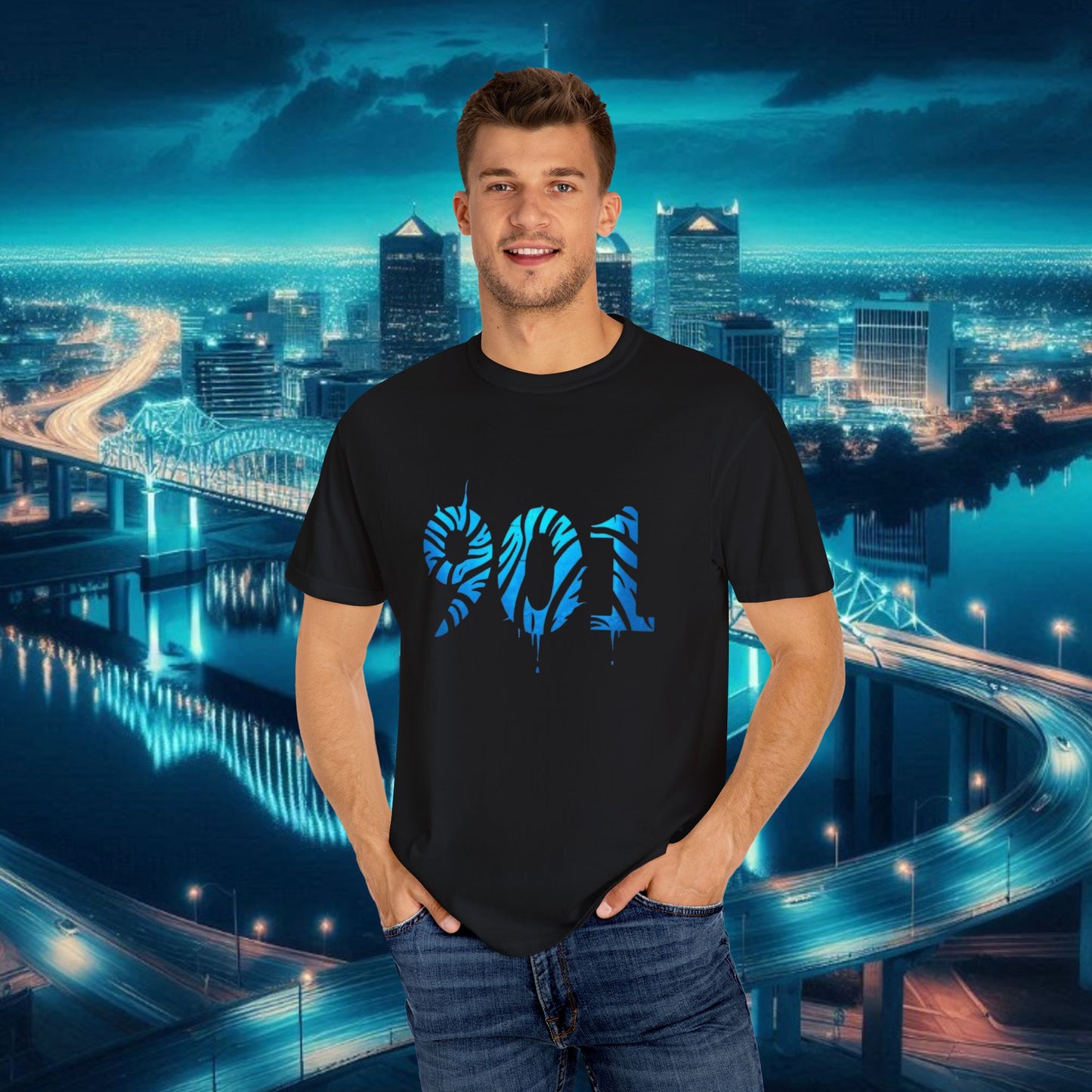 Memphis T-Shirt with 901 Design, Casual Graphic Tee, Unisex Wear, Trendy Apparel, Gift for Memphis Fans