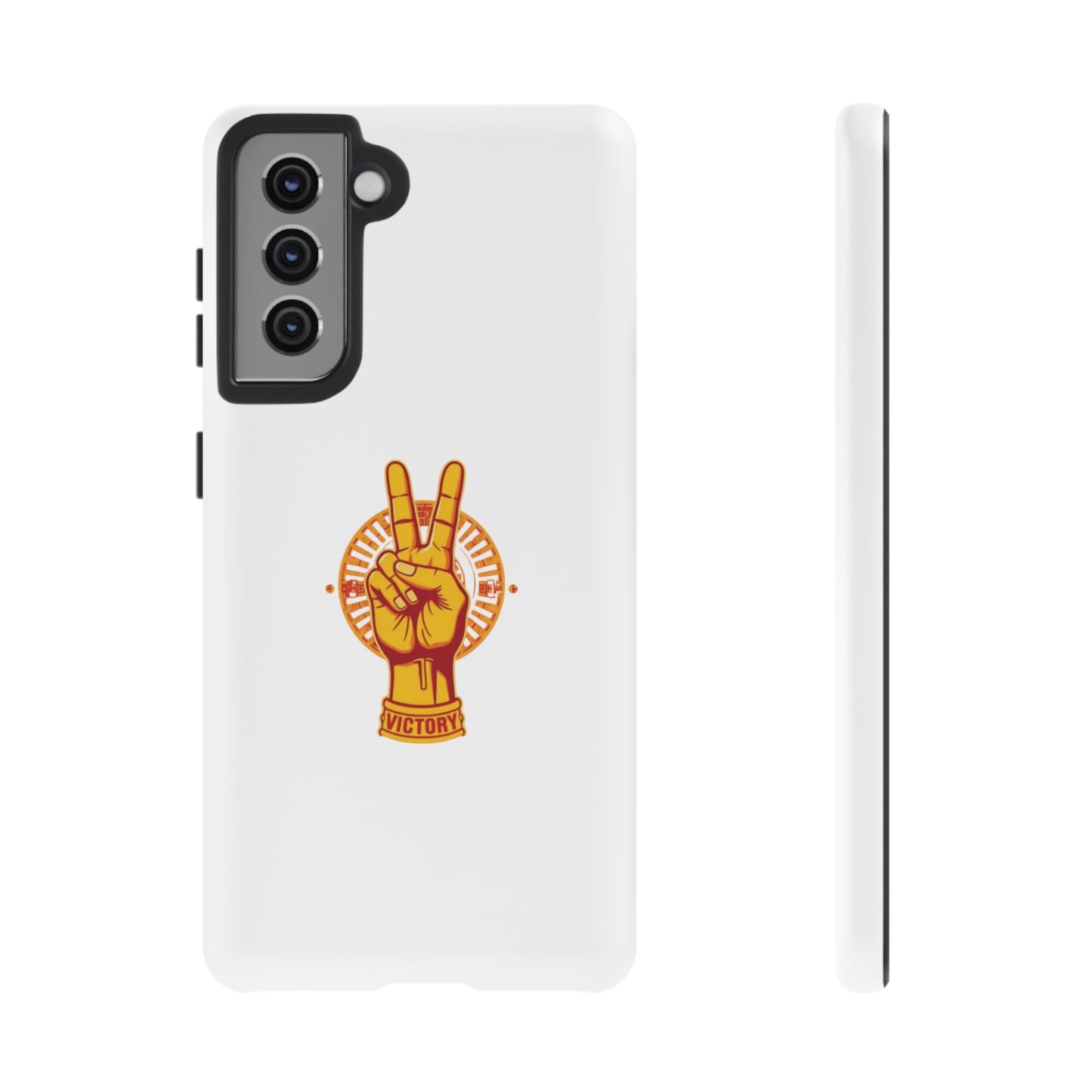 Victory Themed Stylish Phone Case - Tough Cases with Peace Sign Design, Customizable Phone Covers, Gift for Tojan Fans, Trendy Accessories