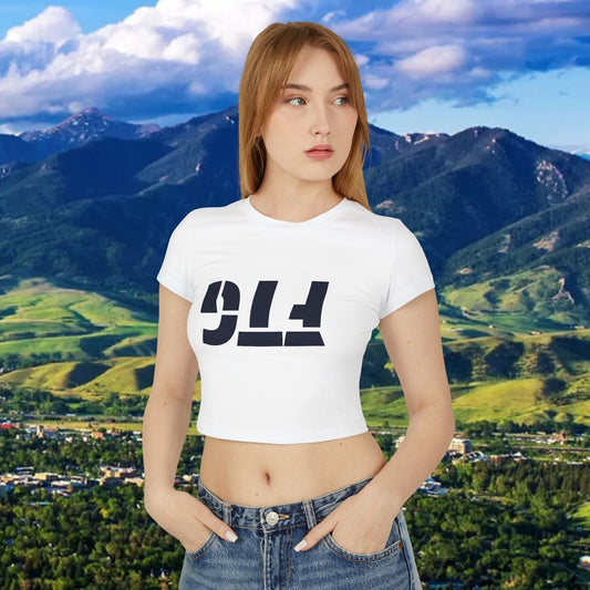 Upside Down FTG Stylish Women's Baby Tee - Trendy Crop Top, Casual Outfits, Birthday Gift, Bobcat Games, Everyday Essentials