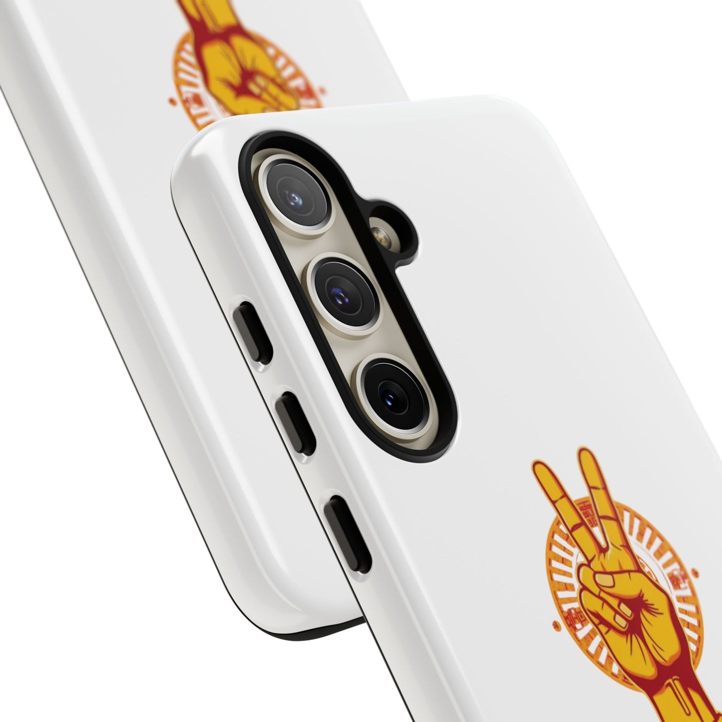 Victory Themed Stylish Phone Case - Tough Cases with Peace Sign Design, Customizable Phone Covers, Gift for Tojan Fans, Trendy Accessories