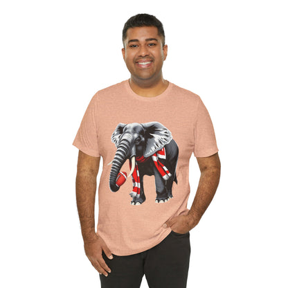 Elephant Graphic Tee — Cute Elephant Wearing Scarf T-Shirt