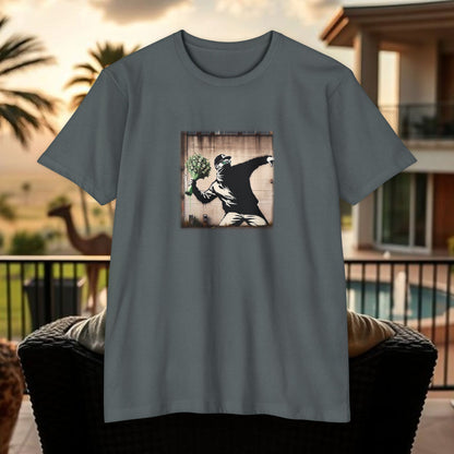 Wing Man Banksy Inspired Streetwear T-Shirt - Unisex Graphic Tee, Casual Wear, Unique Gift, Everyday Style, Urban Vibe, Festival Outfit