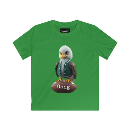 Eagle Kids Softstyle Tee, Cute Mascot Shirt, Birthday Gift, Eco-Friendly Clothing, Playtime Outfit, Gameday Tee
