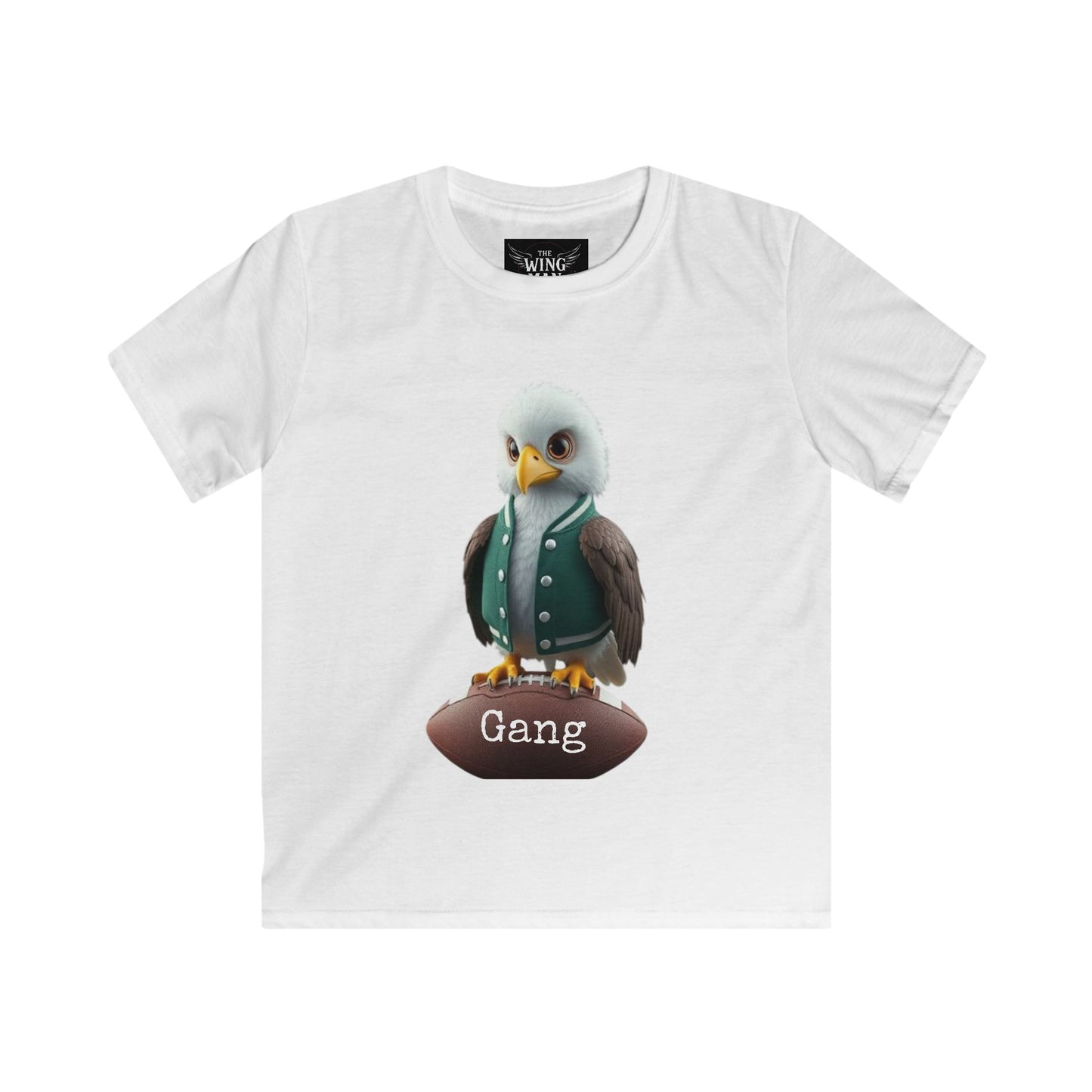 Eagle Kids Softstyle Tee, Cute Mascot Shirt, Birthday Gift, Eco-Friendly Clothing, Playtime Outfit, Gameday Tee