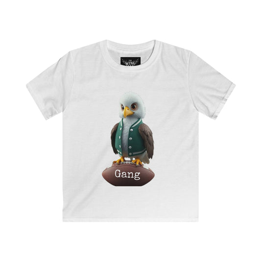Eagle Kids Softstyle Tee, Cute Mascot Shirt, Birthday Gift, Eco-Friendly Clothing, Playtime Outfit, Gameday Tee