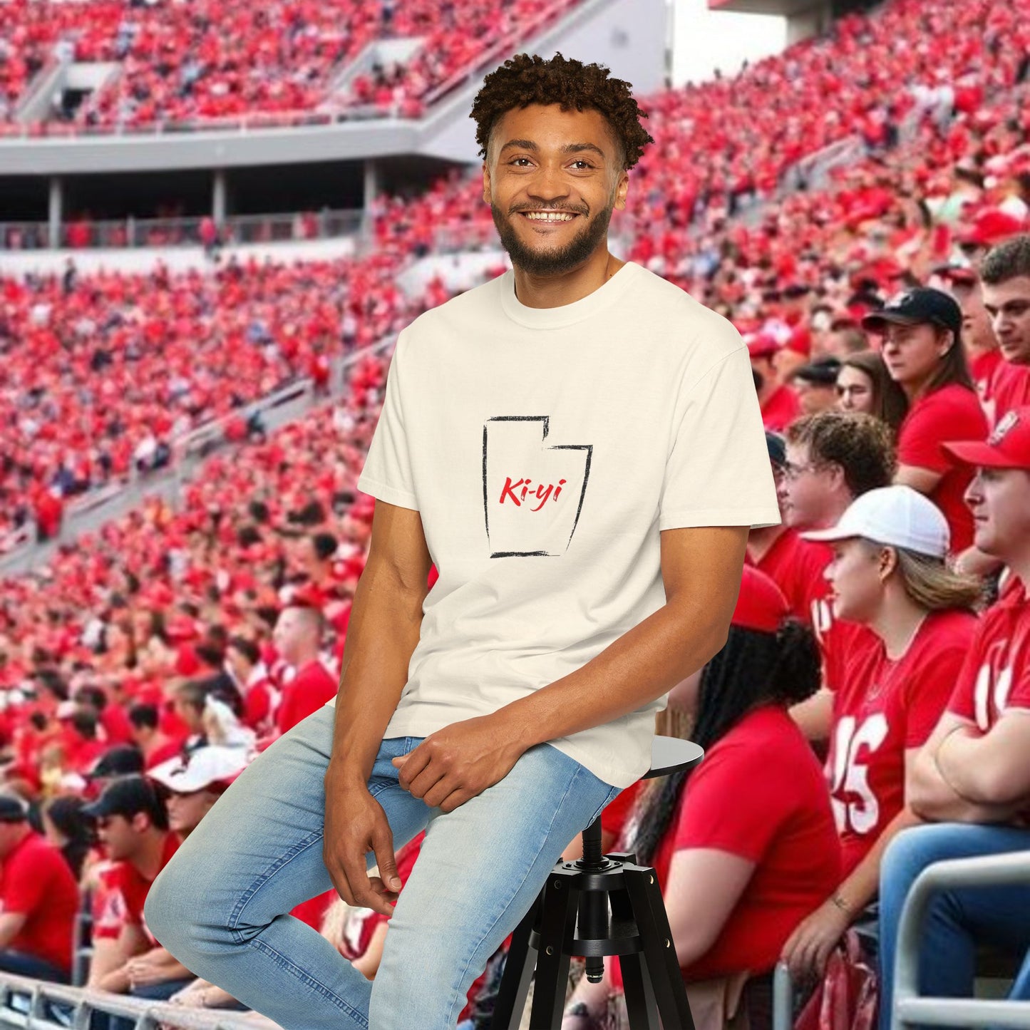 Ki-yi Unisex Garment-Dyed T-shirt, Artistic Tee, Casual Wear, Gift for Friends, Unique Fashion, Everyday Comfort