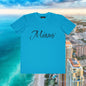 Miami Script Tee — Men's Lightweight Beach Vacation T-Shirt, Perfect for Gameday