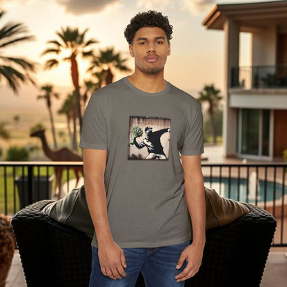 Wing Man Banksy Inspired Streetwear T-Shirt - Unisex Graphic Tee, Casual Wear, Unique Gift, Everyday Style, Urban Vibe, Festival Outfit