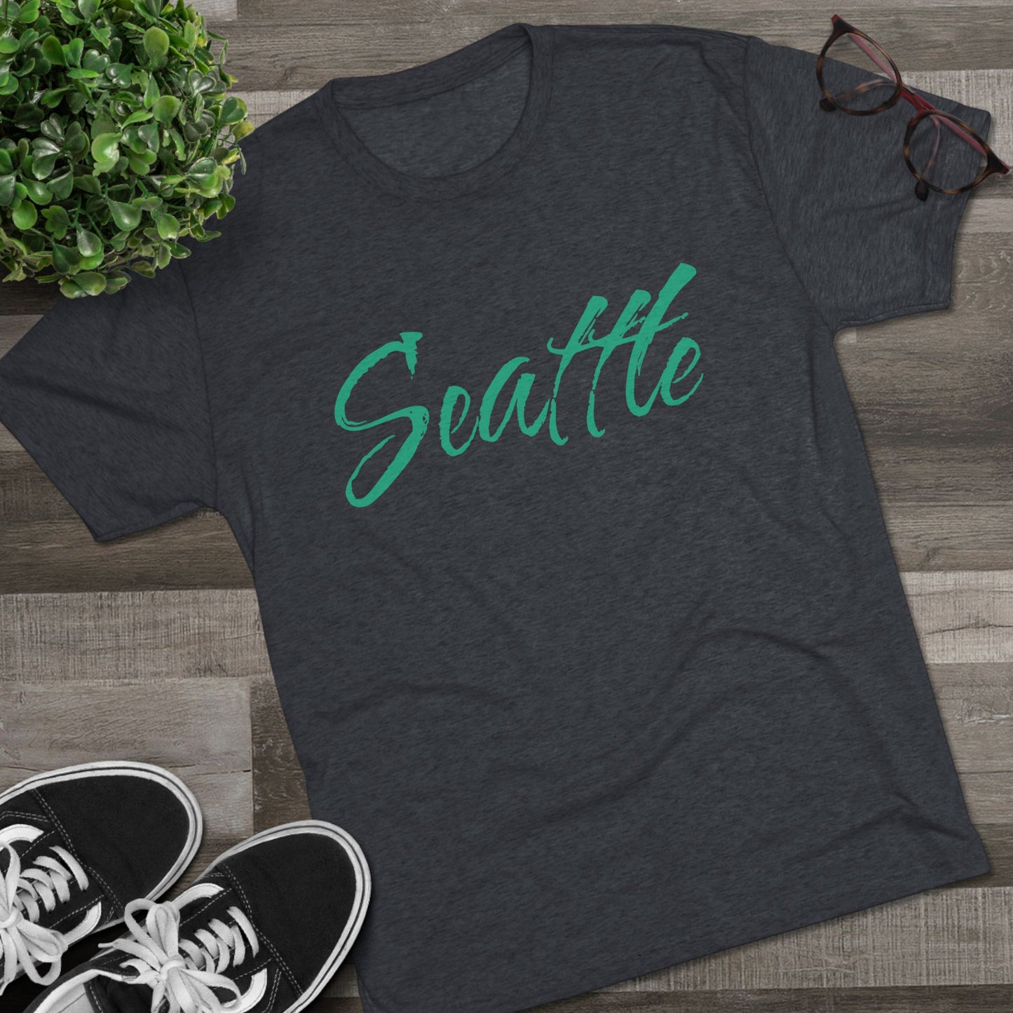 Seattle Script Tee — Casual City Souvenir T-Shirt, Perfect for Gameday, Tri-Blend Soft Material