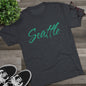 Seattle Script Tee — Casual City Souvenir T-Shirt, Perfect for Gameday, Tri-Blend Soft Material