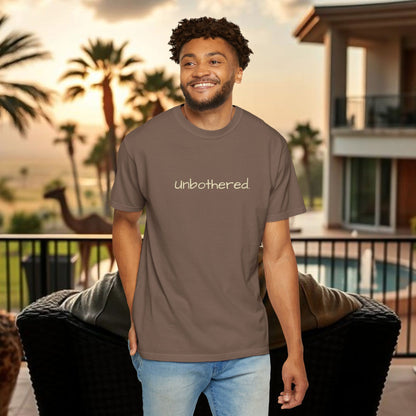 Unbothered Garment-Dyed T-Shirt, Relaxed Fit Tee, Casual Everyday Wear, Gift for Friends, Relaxation Apparel, Trendy Summer Top
