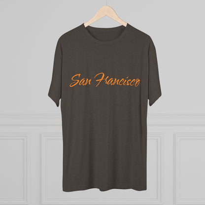San Francisco Script Tee — Minimal City Skyline Graphic T‑Shirt, Perfect for Gameday, Tri-Blend