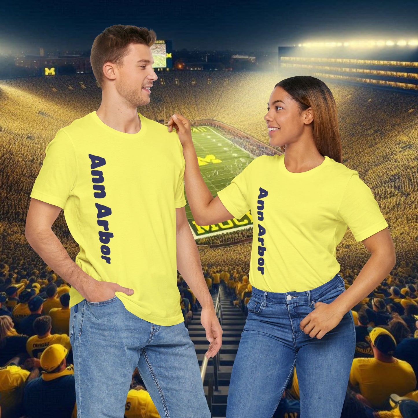 Ann Arbor Unisex Tee, College Spirit Shirt, Game Day Apparel, Casual Wear, Unique Graphic Tee