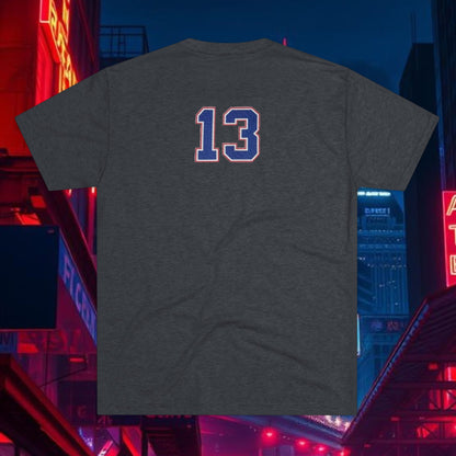 Baseball Stars Silhouette Tee - #13 on the Back, Baseball Legends, Soft Style Tri-Blend T-Shirt Perfect for Gameday