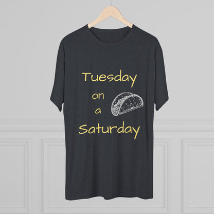 T-Shirt — "Tuesday on a Saturday" Taco Tee with Paw Print Back