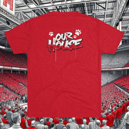 713 Vertical Number Tee — Paw Print Streetwear T‑Shirt, Tri-Blend, Super Soft, Perfect for Gameday