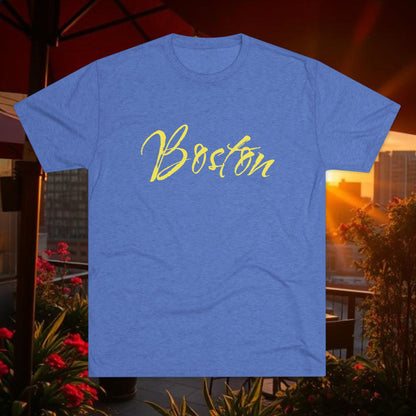 Boston Script Tee — Lightweight City Souvenir T‑Shirt, Super Comfortable Tri-Blend, Perfect for Gameday