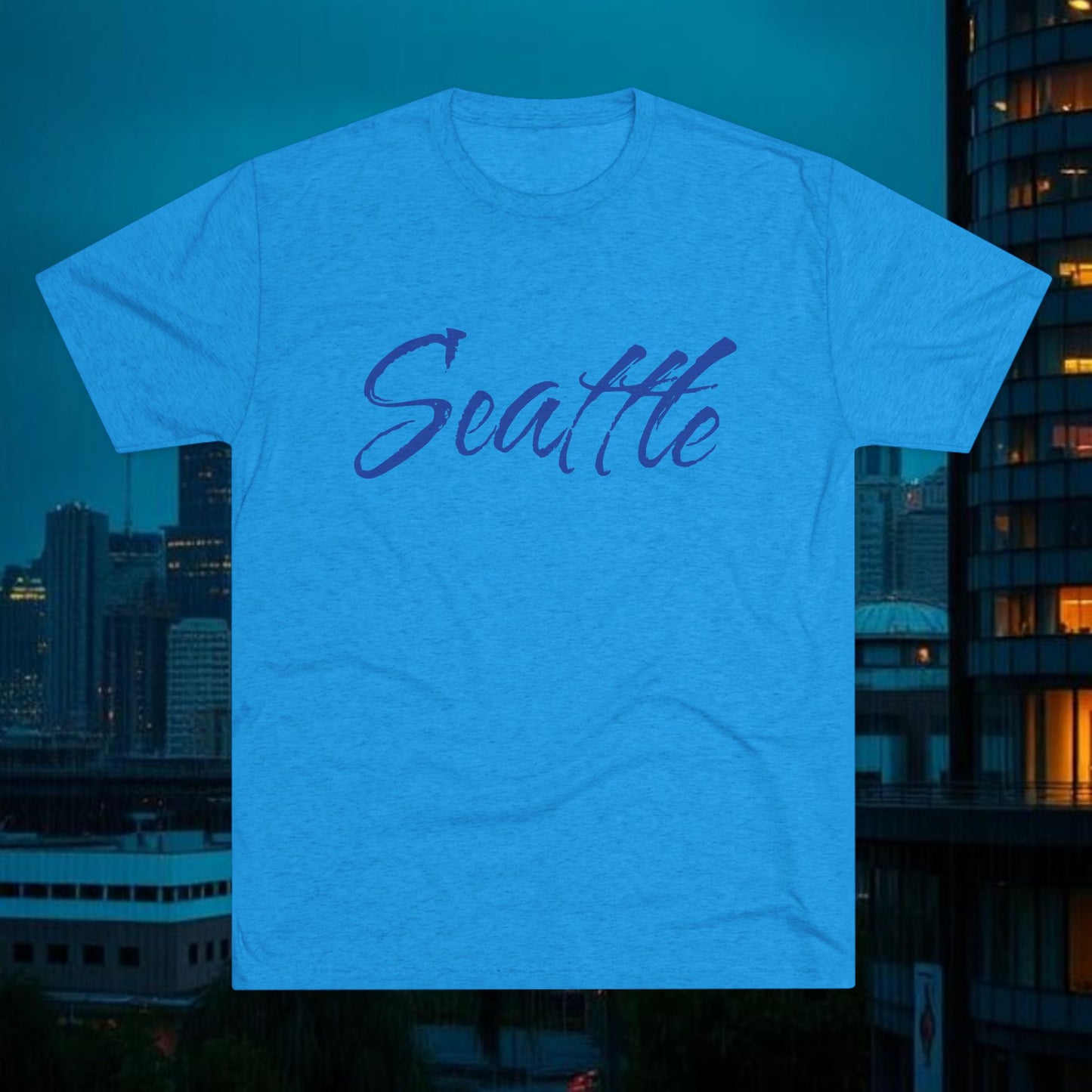 Seattle Script Tee — Casual City Souvenir T-Shirt, Perfect for Gameday, Tri-Blend Soft Material