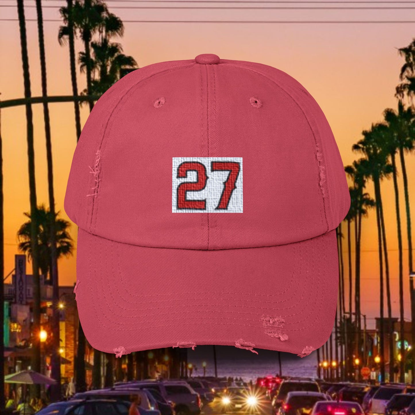 #27 Vintage Distressed Cap, Casual Hat, Everyday Wear, Sports Enthusiast Gift, LA Fans, Baseball Fans