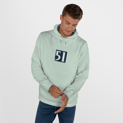 Legends #51 Hooded Sweatshirt - Cozy Gift for Him/Her, Casual Wear, Seattle in Japanese, Streetwear