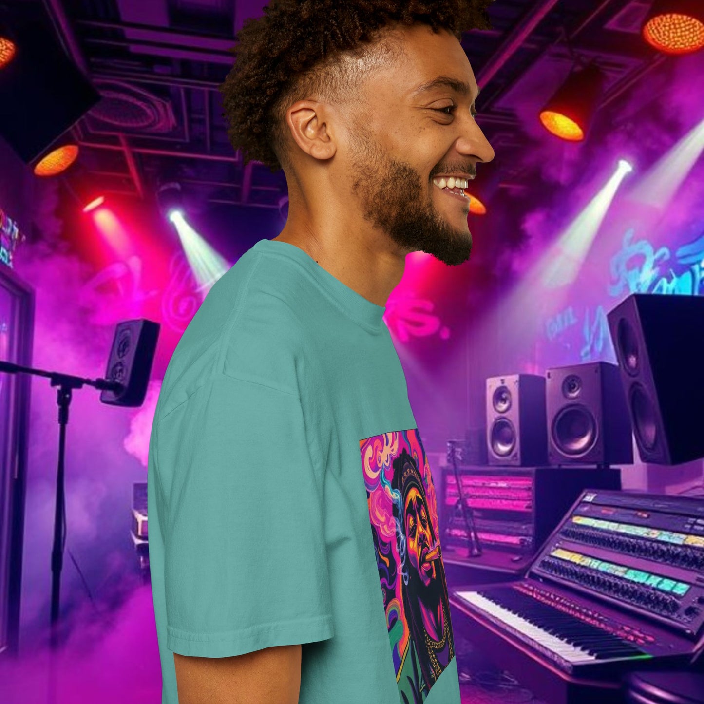 Vibrant Unisex Graphic Tee, Funky Smoke Art Shirt, Casual Streetwear, Gift for Music Lovers, Trendy Summer Top, Unique Festival Wear