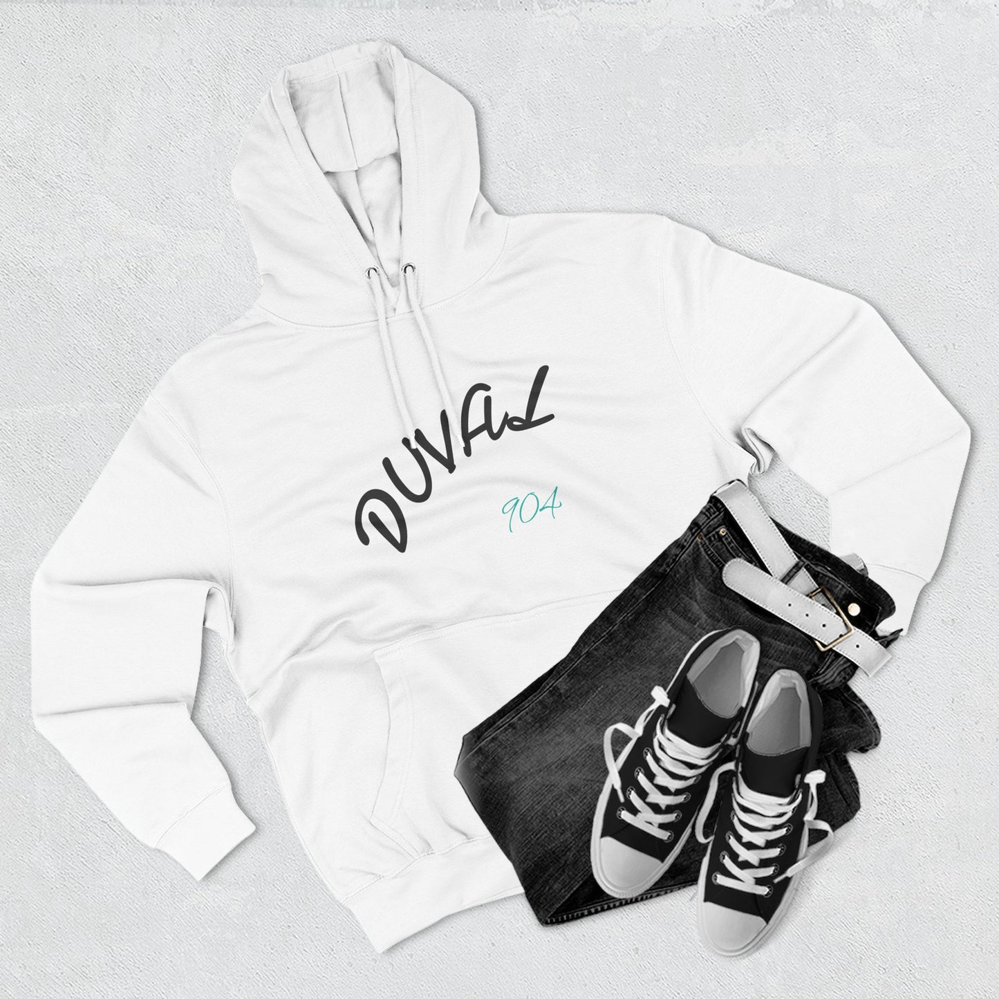 Duval Script Hoodie — Jacksonville City Name Pullover, 904 Area Code, Perfect for Gameday or a Concert