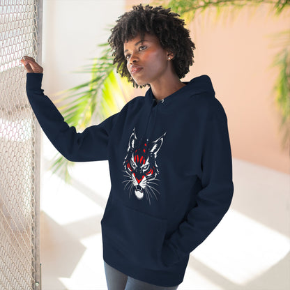 Three-Panel Fleece Hoodie with Wildcat Design | Perfect for Sports Fans, Game Days, Casual Outfits, Gifts