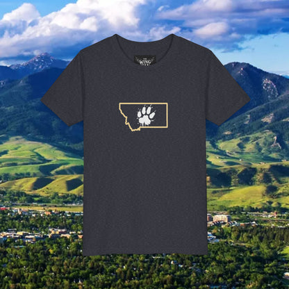 Bobcat Paw Print Youth Tee, Kids Animal Lover Shirt, State Pride T-Shirt, Perfect Gift for Birthdays, Bobcat Apparel