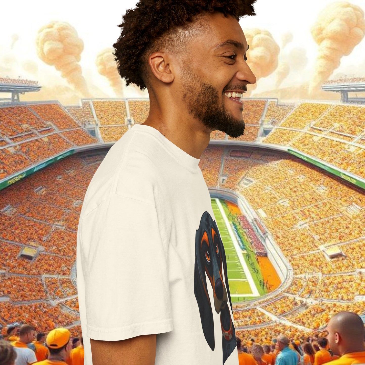 Garment-Dyed Dog Portrait T-Shirt, Sports Fans, Gameday Gift, Casual Wear, Unisex Tee, Perfect for Tailgates