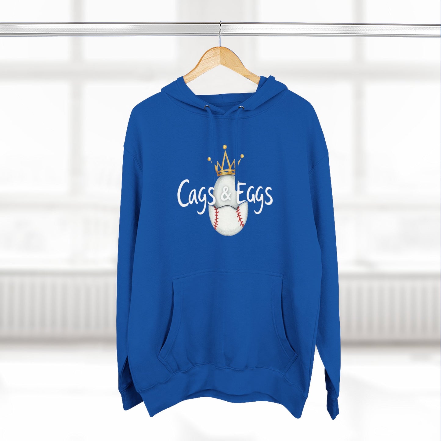 Cags & Eggs Fleece Hoodie,, Perfect for Sports Fans, Casual Cool, Gift for Friends, Cozy Everyday Wear