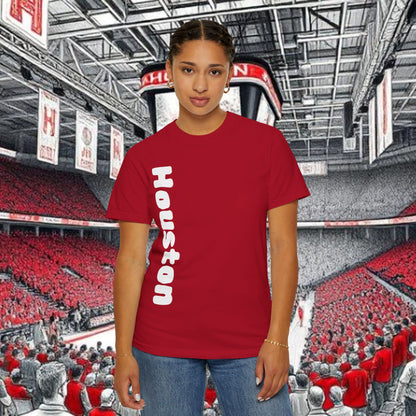Houston Unisex Garment-Dyed T-Shirt, Stadium Shirt, College Spirit Wear, Casual Tee, Game Day Apparel, Fan Gear