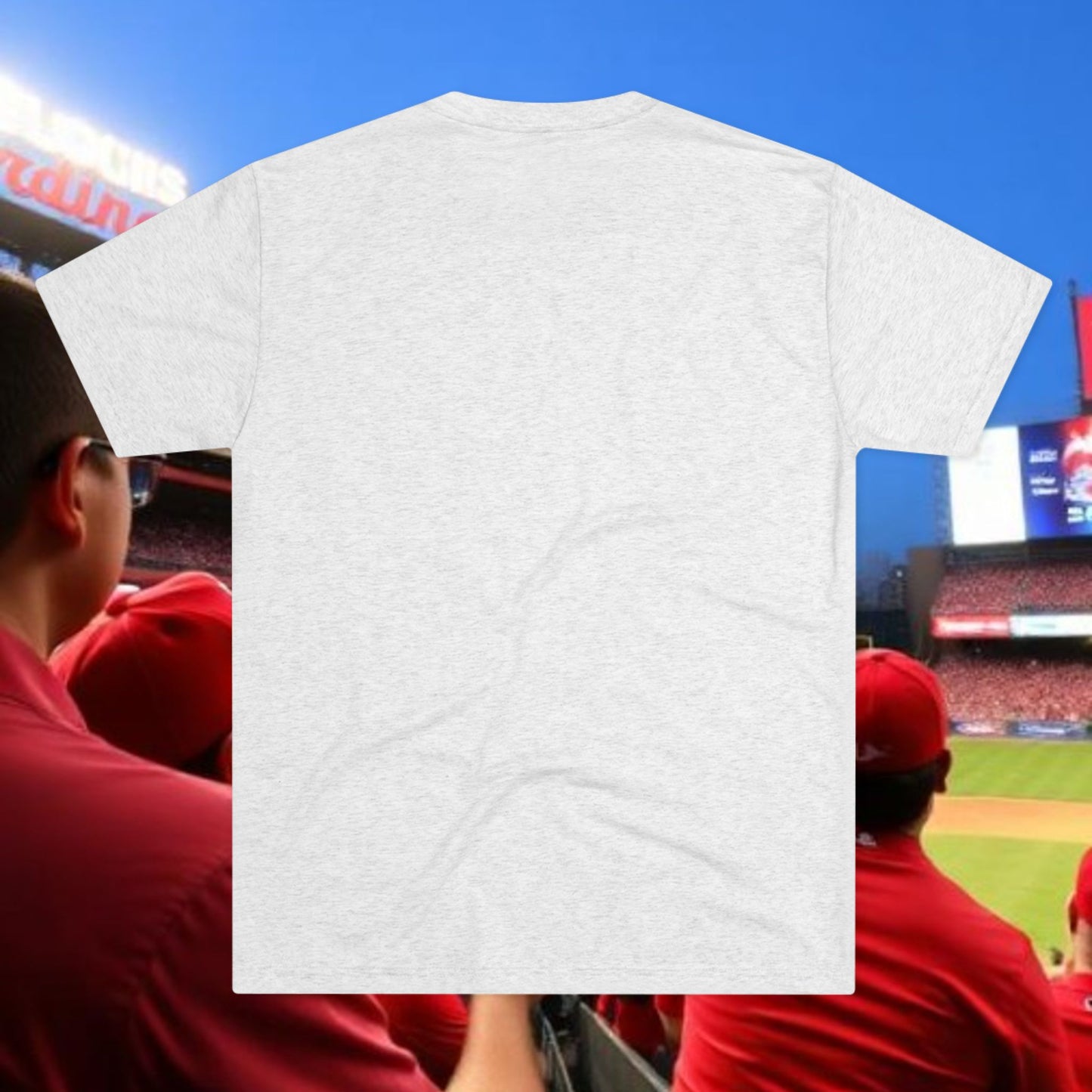 St. Louis Script Tee — Diagonal Red Script City Baseball and Hockey T‑Shirt