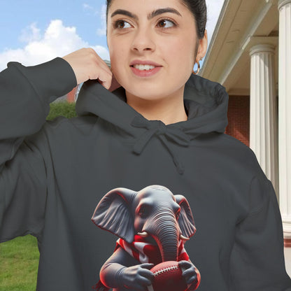 Elephant Graphic Hoodie for College Sports' Lovers, Cozy Unisex Sweatshirt, Unique Gift for Football Fans