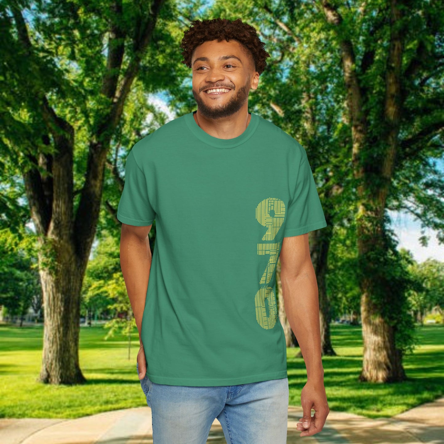 Ram Horn Graphic T-Shirt — 970 Vertical Number Design