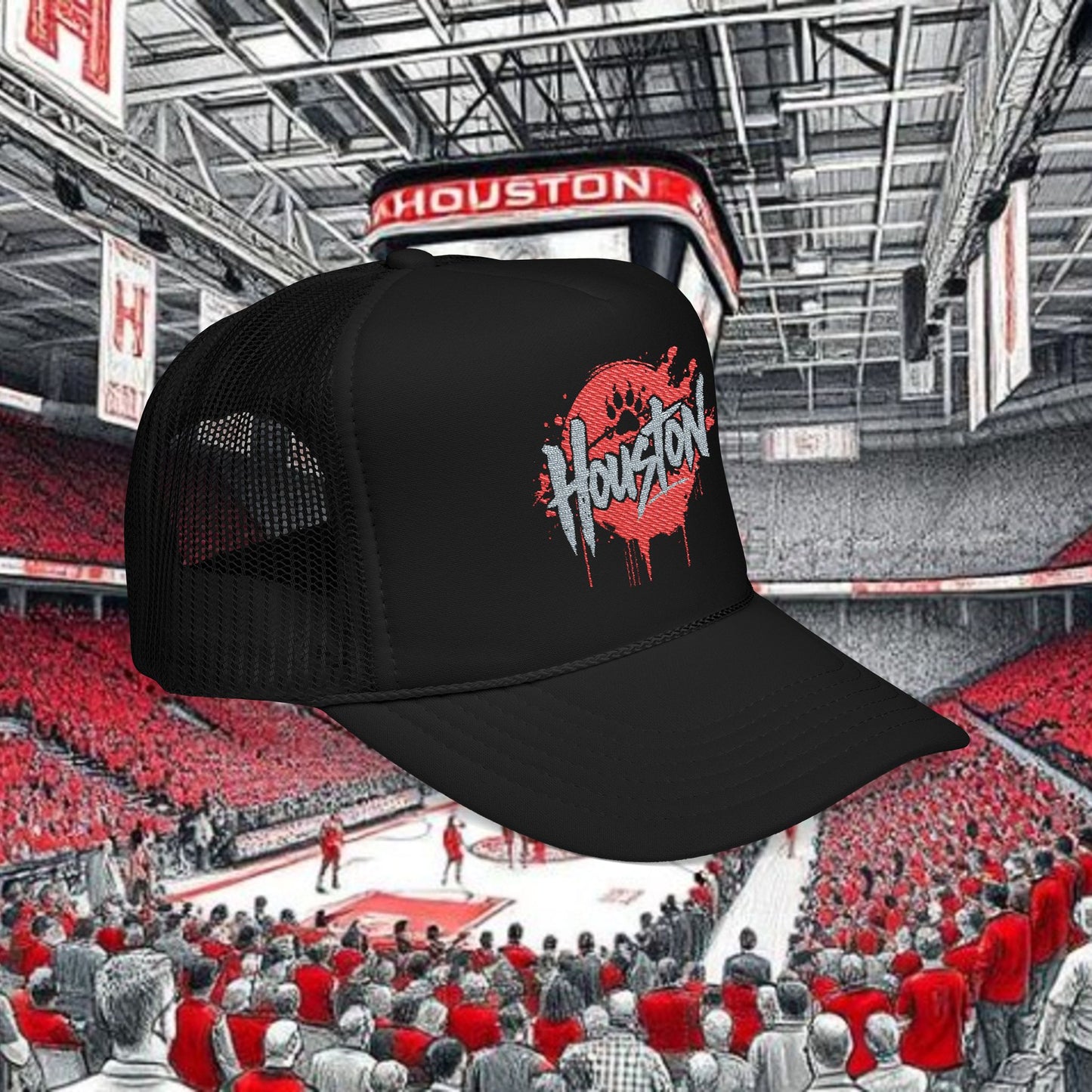 Houston Graffiti Trucker Hat — Embroidered Foam Cap