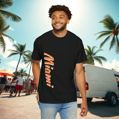 Miami Vibe Unisex Garment-Dyed T-shirt, Casual Wear, Summer Fashion, Nature Lovers, Beach Party, Gift Idea