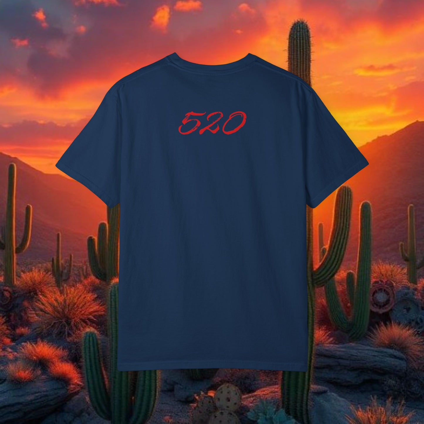 Tucson Arizona Area Code T-Shirt — 520 Back Print, Southwestern Travel Tee, Soft-Style