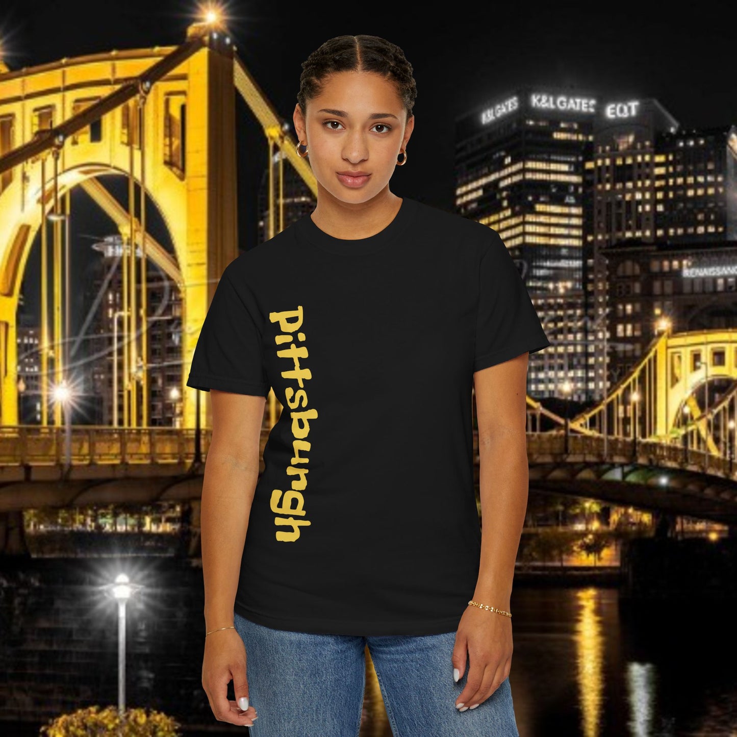 Pittsburgh Black & Yellow Vertical Tee
