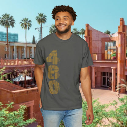 Tempe Trident Tee — 480 Vertical Number Front, Tempe Graphic Back
