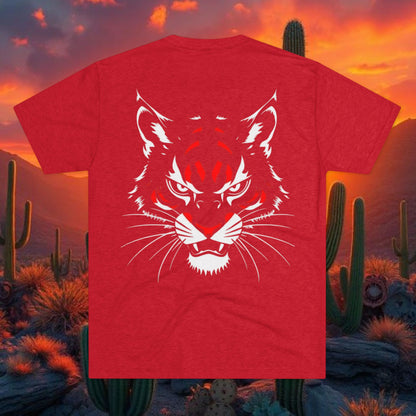 Wildcat Silhouette Graphic Tee — Vertical “520” Desert Crew Shirt, Tri-Blend