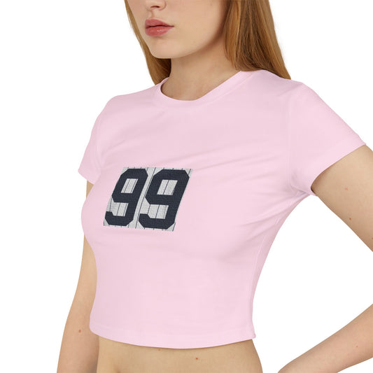 Baseball Stars 99 Graphic Women's Baby Tee, Cute Casual Top, Trendy Crop Tee, Summer T-Shirt, Gift for Her, Unique Party Wear